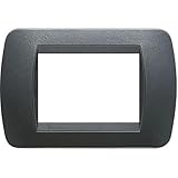 BTicino L4803PA Living International Placca 3 Moduli in Tecnopolimeri, 1 Pezzo, Grigio Scuro