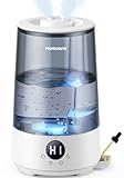 Umidificatore Ambiente Bambini Homvana 3.6L, 360°Cool Mist 16dB Silenzioso for Baby, Piante Dura da 34H, Auto Sleep Modo, con Luce e Aromaterapia Top-Fill, Facile da Pulire, Oli Essenziali (Grigio)
