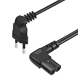 XRX Cavo di alimentazione di ricambio per televisori Samsung (24', 32', 40', 43', 48', 49', 50', 55', 60', 65', 75', UN40, UN43, UN48, 90 gradi, 18AWG, 2 pin a C7 a forma di L, 3 m