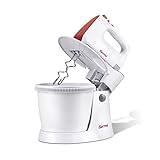 Girmi SB82 Sbattitore Elettrico Con Ciotola, 400 W, 5 velocità, Funzione Turbo, 3 Litri, Accessori INOX, Doppio funzionamento, Ciotola con rotazione automatica, Coperchio con finestra, Bianco
