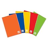 Blasetti One Color - Set Essenziale da 5 Maxi Quaderni formato A4 (21Cm X 29,7Cm) - Rigatura 5M, Quadretti 5 mm Senza Margini Per Elementari E Medie – Carta 80G/Mq – Colori Assortiti - Confezione da 5