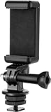 NEEWER Portatelefono Adattatore per Attacco Hot Shoe Compatibile con GoPro Hero 12 11 10 DJI OSMO Action 4 3 2 Action Cam iPhone 15 Pro Max 14 13 Pro Samsung S23, Fissaggio su DSLR o Luce Anulare
