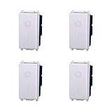 Elektronova Interruttore Bipolare 2P 16A Bianco compatibile Vimar Plana Kit 4 Pezzi 0402