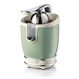 Ariete Spremiagrumi Vintage 413, Spremiagrumi Elettrico con Leva, 2 Coni per Frutti Grandi e Piccoli, Beccuccio Salvagoccia, Motore Silenzioso, Spremitura Professionale, 85W, Verde