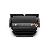 Moulinex OptiGrill+, Griglia Elettrica da Interno Ideale per Cucinare Carne, Pesce e Verdure, Indicatore di Cottura e 6 Programmi Automatici, Piastre Antiaderenti, Facile da Pulire, GI7178