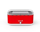 Barbecook Carlo Barbecue portatile senza fumo, barbecue a carbone, piccolo barbecue lavabile in lavastoviglie, rosso