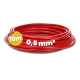 Kalitec H05V-K - Cavo Rosso Unipolare Flessibile, 0,5 mm², 10 Metri, Rivestito in PVC per Cablaggio e Commutazione
