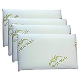 cuscini fiber - 4 Cuscino Memory Foam 13cm, Cuscini Letto Matrimoniale Ortopedici con Fodera in Aloe Vera Sicura per la Pelle, Guanciale Letto Made in Italy, Cuscino Antiacaro Anallergico
