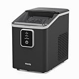 H.Koenig Macchina per il ghiaccio KUB12, 12 kg in 24 ore, compatta, silenziosa, portatile, serbatoio da 1L, cubetti pronti in 6 minuti, paletta per il ghiaccio
