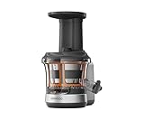 Kenwood KAX720PL, Accessorio Centrifuga Estrattore di Succo Slow Juicer per impastatrice planetaria, dotato di caraffa 400ml, funzione risciacquo, Metallo/Plastica, Grigio Argento