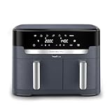 Moulinex Dual Easy Fry XXL, Friggitrice ad Aria 11 Litri, Doppio Cestello Antiaderente Lavabile in Lavastoviglie, Basso Consumo Energetico, 7 Modalità, App Ricette, Colore Java Pepper, EZ942B