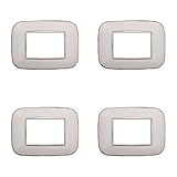 4 Pezzi Placche Compatibile Con Bticino Axolute, Placche Plastica Ovale (3 Posti/Moduli,Bianco)