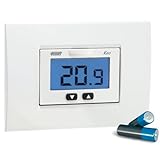 VEMER VE267100 KEO-B LCD - Termostato da Incasso per Caldaia con Display e Alimentazione a Batterie, Colore Bianco e Grigio Antracite