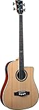 EKO GUITARS - NXT BASS B100CE NATURAL, Basso Acustico Shape Dreadnought, Top in Abete, Fasce e Fondo in Mogano, Manico in Mogano, Tastiera in South American Roupanà, Scala 812mm, Colore Natural