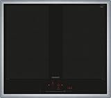 Siemens EX645HXC1E iQ700, Smart piano cottura a induzione, 60 cm, nero, con telaio, varioinduzione, TouchSlider, sensore di frittura Pro – arrosto senza rischio di combustione