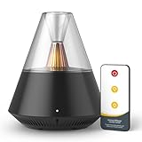 KinYiLO Diffusore di aromi, diffusore di aromaterapia ad ultrasuoni per olio essenziale, con lume di candela in stile retrò, umidificatore con telecomando, spegnimento automatico in caso di mancanza