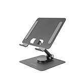 Mars Gaming MA-RST, Supporto per Tablet e Convertibile 2in1 fino a 13', Girevole a 360° + Regolabile in Altezza e Angolo 180°, Leggero Supporto Tablet Pieghevole Acciaio, Antiscivolo, Nero