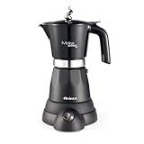Ariete 1368 Moka Aroma Moka elettrica 4/6 tazze, 480W, Autospegnimento, Mantenimento temperatura 30', 6 tazze, Nero