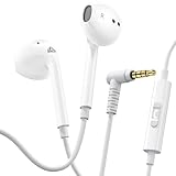 LUDOS ZENITH Auricolari In-Ear Cuffie, Cuffiette con Filo e Microfono, 2 Anni di Garanzia, Cuffie Isolamento Acustico, Cuffiette Cellulare, Jack 3,5 mm per iPhone, Apple, Samsung, Huawei - Bianco
