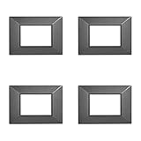 4 Pezzi Placche Compatibile Con Bticino Axolute, Modello Quadrato Serie Stile Piramide (3 Posti/Moduli, Acciaio Scuro)