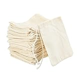 Irich 50 Pezzi 8 * 10CM Sacchetti di Cotone con Coulisse, Riutilizzabili e Ecologico Biologico per Festa di Matrimonio e Mestiere Fai da Te