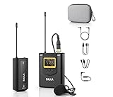 BALILA Micro Cravatta Wireless per Smartphone Android,Camera - Ricaricabile UHF Microfono Wireless Sistema con 1 Trasmettitori e 1 Ricevitore per registrazione intervista Youtube Podcast