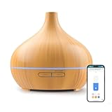 Meross Smart Diffusore di Oli Essenziali Mini | 400ML | Funzione di Temporizzazione | Controllo Remoto & Controllo Vocale | Intelligente Umidificatore | Compatibile con Apple Home, Alexa y Google Home