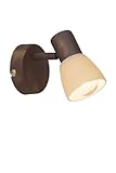 Brilliant Luca 35810/56 - Faretto da parete, 1 lampadina E14 max. 40 W, in metallo e vetro, colore: Rame anticato/champagne, reflektor, marrone