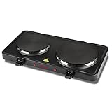 Girmi PE36 Piastra Elettrica Doppia, 2500 W, Piastre in Ghisa, 5 livelli di regolazione temperatura, Accensione separata, Nero