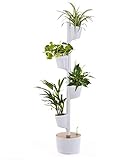 Citysens- Giardino verticale modulare con auto-irrigazione smart, bianco, 4 vasi