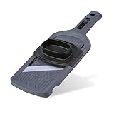Fackelmann Mandolina affettaverdure regolabile, con lama in acciaio inox affilata, affettatrice verdure manuale con 4 livelli di taglio per cucina, per zucchine carote cetrioli cavoli, con paradito