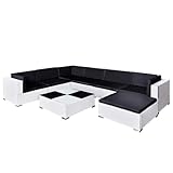 vidaXL Divano da Giardino 8 pz in Polyrattan Esterni Bianco Sofa con Cuscini