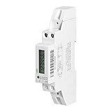 Miratic Contatore Energia Elettrica Monofase 40A 50Hz Misuratore di Consumo Elettrico Larghezza 1 Modulo 2000imp/kWh Montaggio Guida DIN TH-35mm (indicatore digitale LCD 6+1)