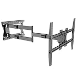 Nanook 2100 supporto da parete per TV a braccio lungo per TV da 42-75 pollici, Estensione extra lunga fino a 100 cm, Capacità di carico fino a 60 kg, Girevole fino a 180°, Max. VESA 600x400, Nero