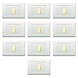 CONFEZIONE DA 10 PLACCHE IN TECNOPOLIMERO, COMPATIBILE CON BTICINO MAGIC, 1 MODULO/POSTO, COLORE BIANCO, ALTA QUALITA', SQUADRATE, RETTANGOLARI, DESIGN CLASSICO, PER INTERRUTTORI/PRESE