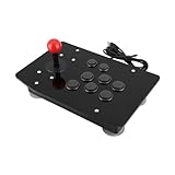 Arcade Joystick, USB Arcade Fighting Stick Street Rocker Fighter Maniglia Pulsante Fisso Grande pannello di aspirazione Maniglia di rotazione fai-da-te Controller Parti di ricambio Stile da competizio