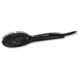 Rowenta x Karl Lagerfeld CF582L Powerstraight Spazzola riscaldante lisciante, in Ceramica, tutti i tipi di capelli anche i più spessi, lisciatura facile e veloce, Power Straight, nero