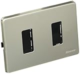 BTicino S503/12XS Magic Kit Supporto e Placca, 2 Moduli, Alluminio