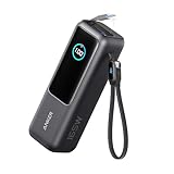 Anker Laptop Power Bank 25000mAh Caricatore Portatile, con Tre Porte USB C da 165W per Ricarica Multi-Dispositivo, Cavi Integrati e Retrattili, per iPhone 17 Pro Max/Serie 16-12, MacBook,Samsung