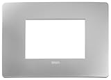 Vimar 14653U.32 Plana Up Placca naturalmente integrabile con Plana, 3 moduli, tecnopolimero, argento