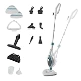 Ariete 4164 Steam Mop 10in1, Scopa Lavapavimenti a Vapore, 1500 W, Capacità 350 L, Vapore Immediato, Autonomia, Testa Snodabile, Bianco/Azzurro