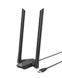 BrosTrend 1800Mbps Chiavetta WiFi per PC Fisso, USB WiFi 6 Lunga Portata Alto Guadagno, Wireless Dual-Band 5GHz/2.4GHz, Antenna WiFi USB per PC, Adattatore Dongle Ricevitore, WPA3, per Windows 10/11.