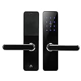 WiFi Smart Door Lock Lega di alluminio Impronta digitale APP Carte Chiavi Serrature Compatibile con Amazon Alexa Controllo vocale di Google Home, 4 modi per aprire la porta