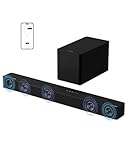 ULTIMEA 5.1ch Soundbar TV con Dolby Atmos, 340W, Impianto Audio Surround per Home Theater, Soundbar con Subwoofer per TV, Bassi Regolabili, APP, Bluetooth 5.4, Poseidon M60 Boom