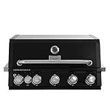 Stilé Collection Barbecue da Incasso a Gas GPL 5 Fuochi 21 kW con Bruciatore Infrarossi BBQ Built-in in Acciaio Inox con Griglie in Ghisa Grill Professionale Outdoor (Nero)