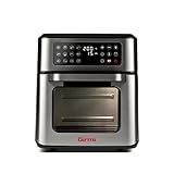 Girmi FG97 Friggitrice ad Aria 12 Litri e Forno Elettrico, 1600-1800W, 12 Programmi Preimpostati, Cestello Rotante & Girarrosto, Vassoio Raccogli Grasso, Display Digitale, Accessori, Grigio Acciaio