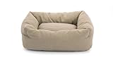 Record - Cuccia per Cani e Gatti Mono in Cotone, Colore: Beige, 50 x 35 x 14h cm. Lettino imbottito per animali a rapida asciugatura, morbido e accogliente. Cuscino rettangolare per cani e gatti.