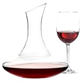 IlGruppone Decanter per Vino in Vetro Molato 1.5 Litri Elegante Ampia Capienza Certificato Contatto Alimentare Ideale Anche per Acqua Bibite Caraffa Trasparente Travaso Vigno