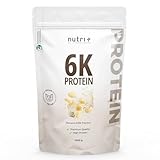 nutri+ 6K Vegan Protein Powder 1 kg - a Base Vegetale - Banana Milk - con Isolato di Proteina di Piselli Soia Riso Grano Girasole Mandorla - senza Lattosio