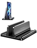 VAYDEER Supporto verticale laptop, supporto verticale 3 in 1 salvaspazio per posizionamento verticale, compatibile con MacBook Air, MacBook Pro, iPad, tablet notebook fino a 17,3 pollici, bianco
